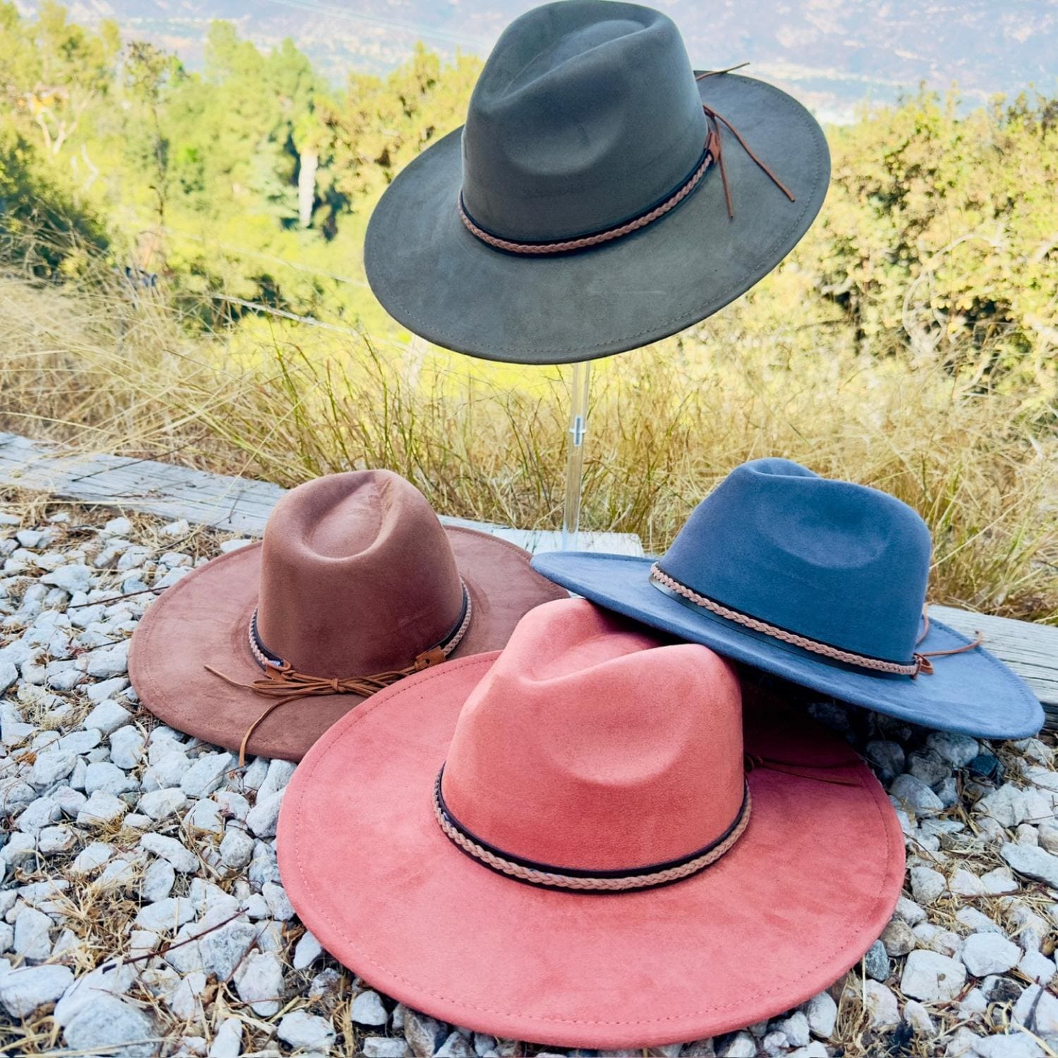 Vegan Suede Panama Hat: Flat Brim Rancher Style - Etsy