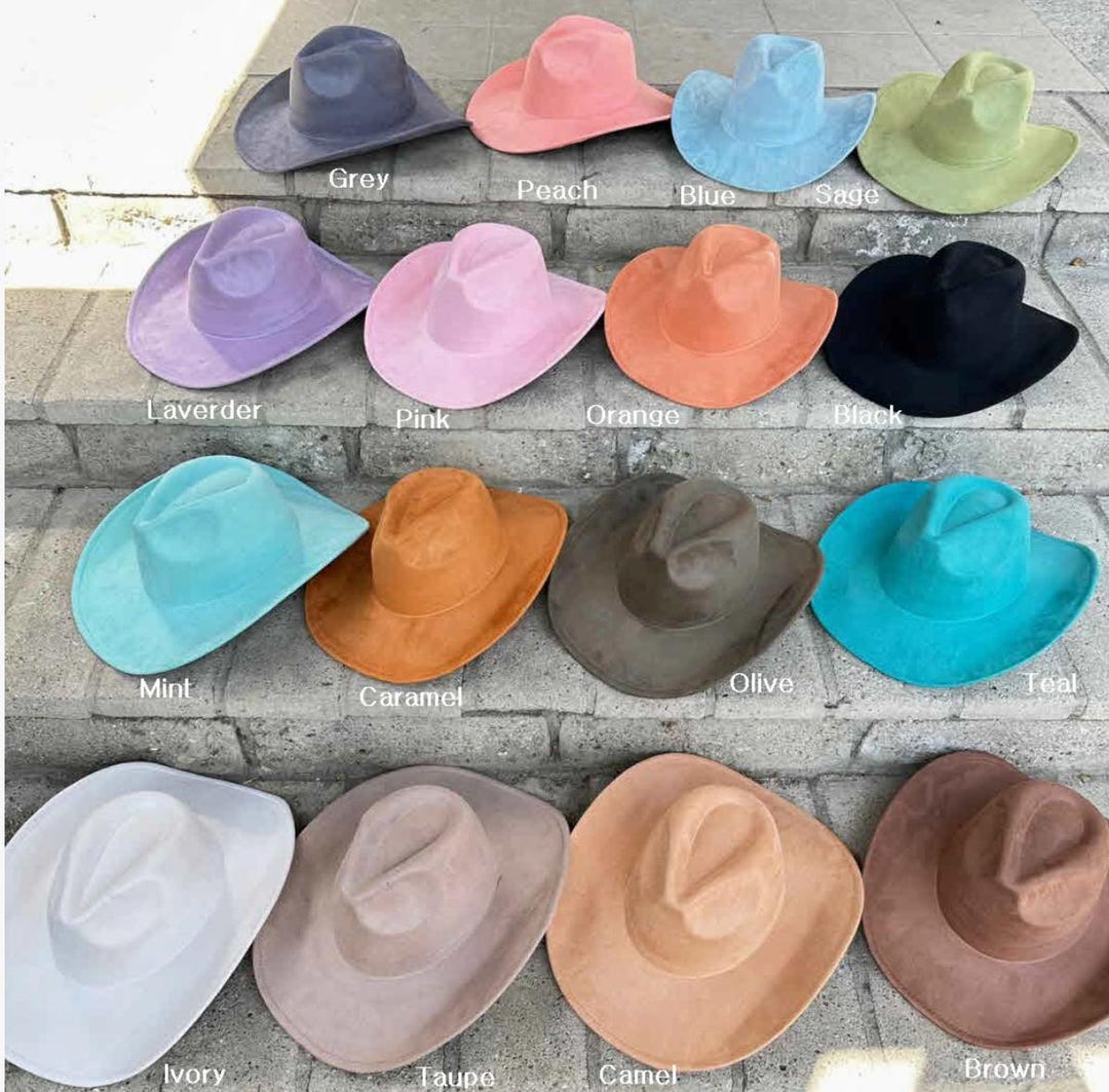 Wide Brim Fedora Hat Felt Suede Unisex Handmade Boho Western Panama Festival 51Re6zhb1RL._AC_UY350_.jpg main image 3