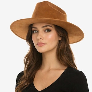 Faux Felt Rancher Hat | Flat Brim | Structured Fit | Adjustable Size (57cm)