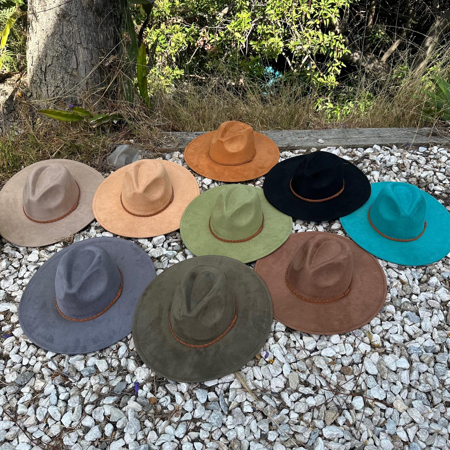 Wide Brim Suede Fedora Hat: Unisex Fashion Panama - Etsy display picture 2