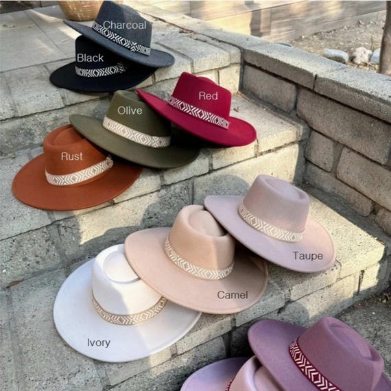 Wide Brim Boater Hat in Faux Felt - Structured Hat with Ribbon CAMEL Wide Brim Boater Hat in Faux Felt - Structured Hat | Passion  main image 2
