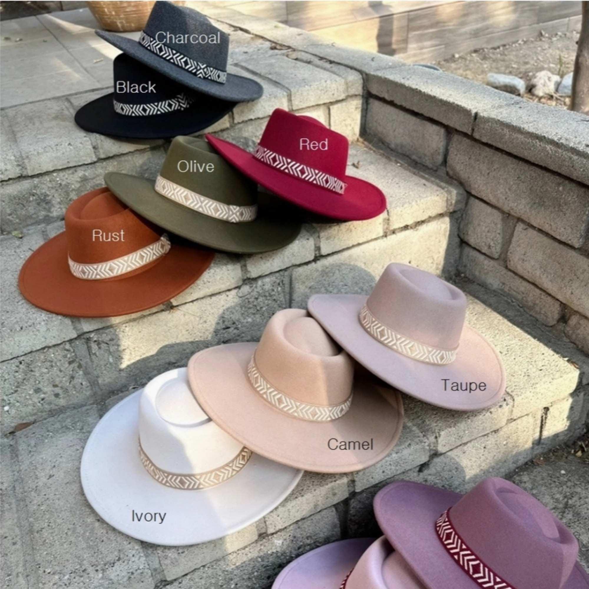 Best Seller Faux Felt Boater Hat | Wide Brim Structured  display picture 2
