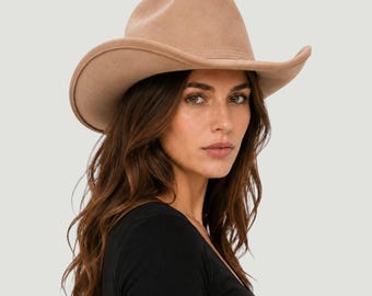 Holiday Bestseller Vegan Suede Cattleman Hat – Wide Brim Fedora, Adjustable Fit