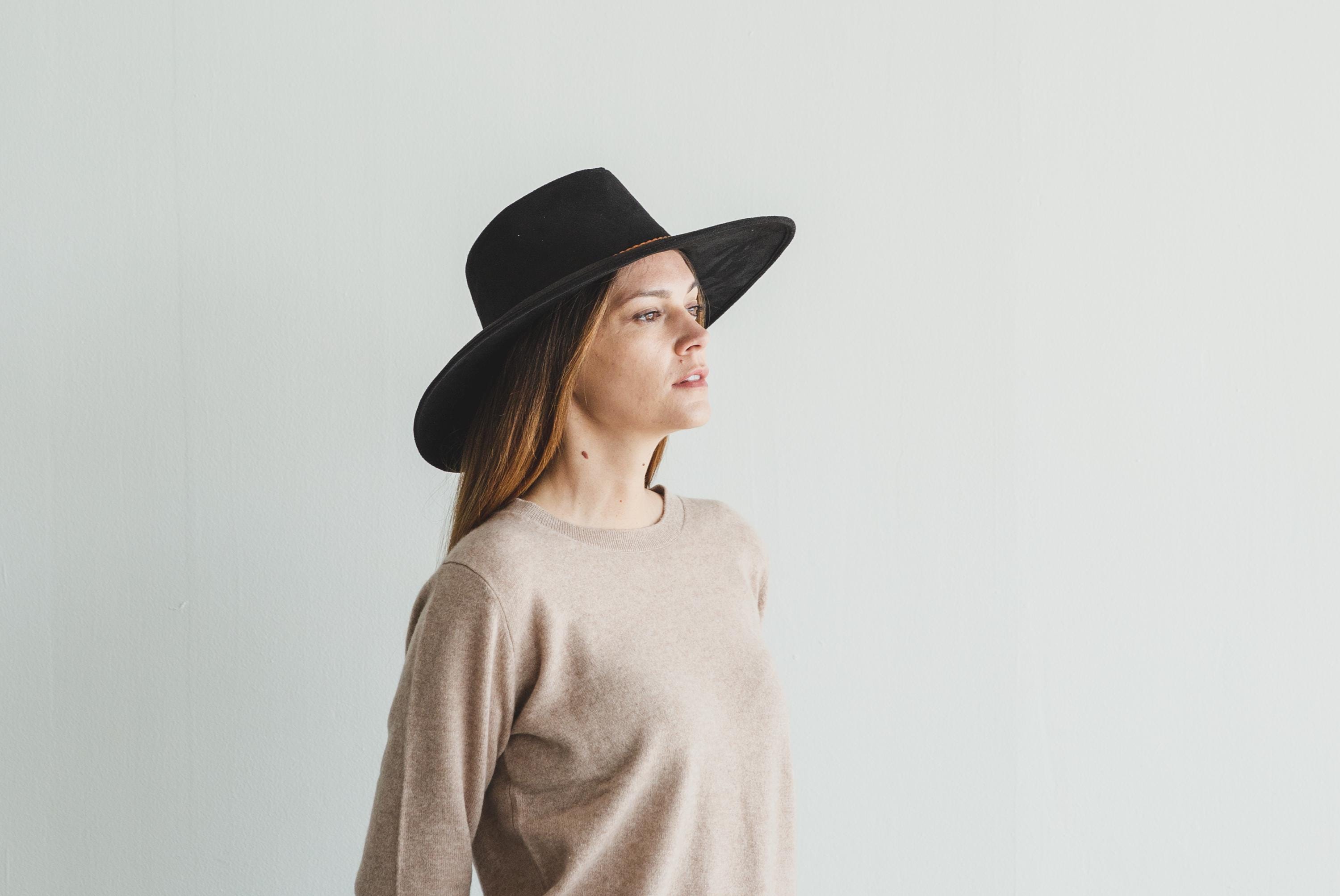 Wide Brim Fedora Hat Felt Suede Unisex Handmade Boho Western Panama Festival Wide Brim Suede Fedora Hat: Unisex Fashion Panama - Etsy main image 4