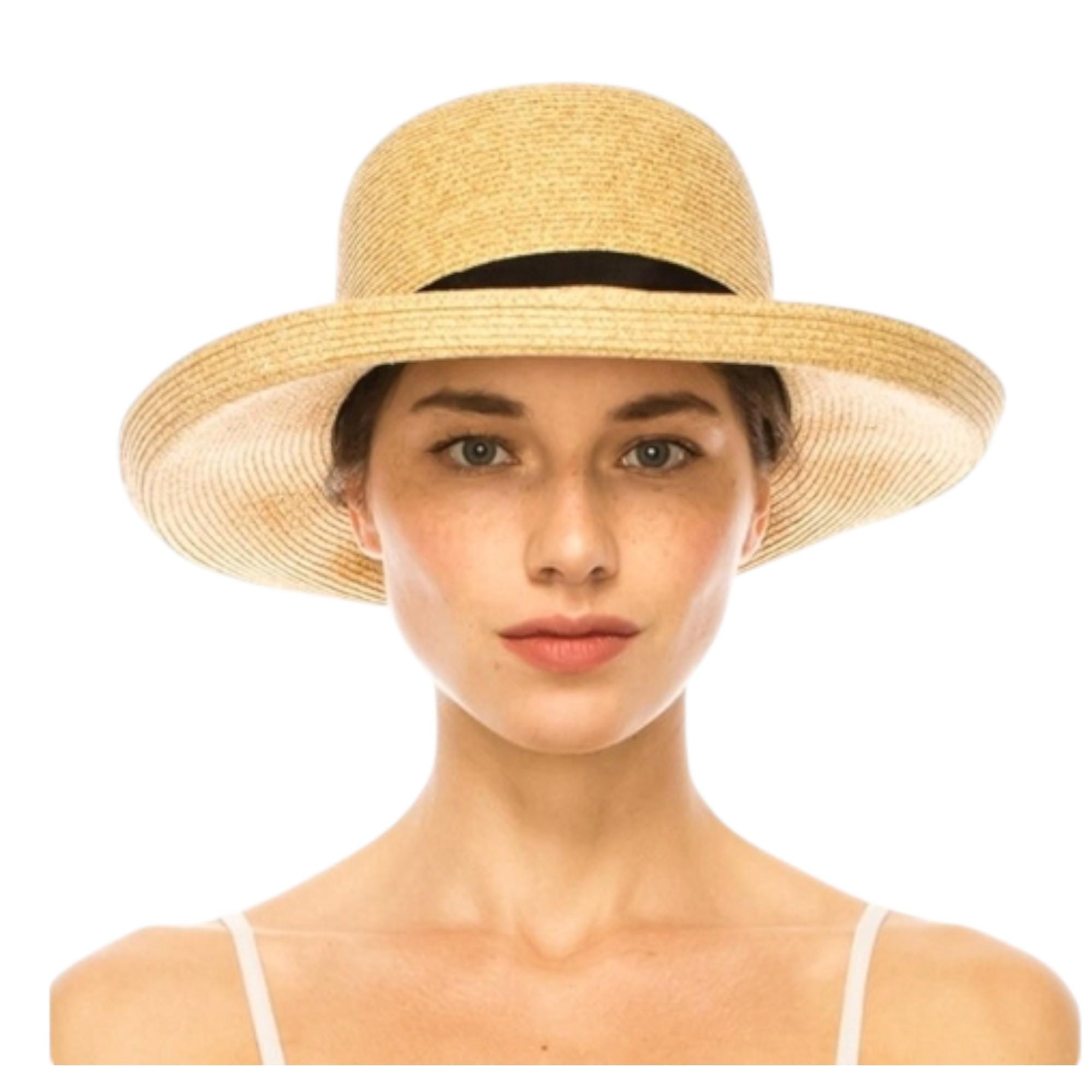 Paper Braid Sun Hat: Upturned Brim, Lightweight & Packable  display picture 3