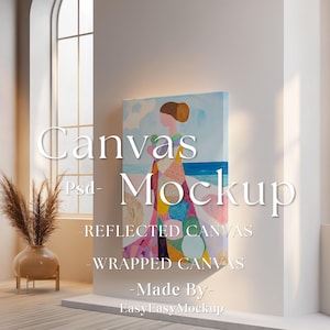 Leinwand Mockup Vertikal, Photoshop Mockup, Kunstdruck Mockup, Vertikales minimalistisches Mockup, Einfaches Vertikales Leinwandrahmen Vorlage, Leinwand Mockup