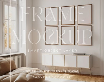 Set Of 6 Frames Mockup, Set Of Frames Mockup, Gallery Frames Mockup, Vertical frame mockup, Close up Mockup, Easy Frame Mockup