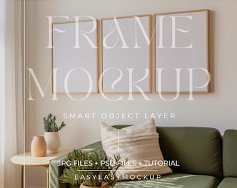 Set Of 3 Frames Mockup, Glass Reflection, Vertical Frame Psd, Photo frame Mockup, Picture Frame Mockup, Close up Mockup, Frame Mock Up