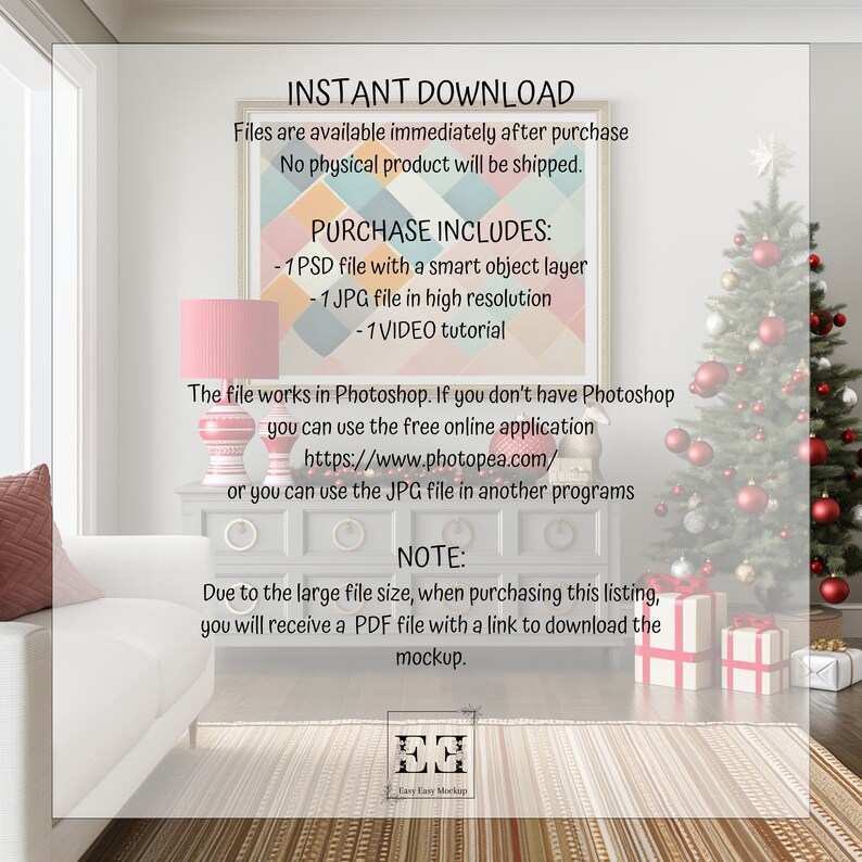 Horizontal Frame Psd, Christmas Frame Mockup Bundle, Landscape Art
