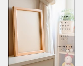 Kwekerij Frame Mockup, Frame Mockups Psd, Baby Boy Room Mockup, kinderkamer mockup voor afdrukken, Kwekerij mockup frame, Frame Mockup