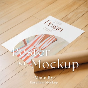 Maquette en papier A4, pose à plat 5 x 7 | Poster et carte blancs réalistes pour impressions artistiques et présentations de page | Maquette d'affiche DIN A, couche d'objet intelligent PSD