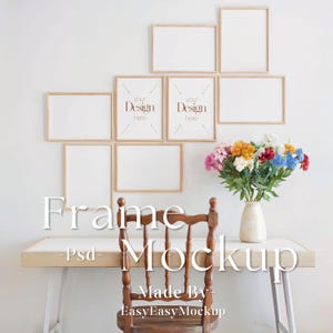 Set Of 8 Frames Mockup, Set Of Frames Mockup, Gallery Frames Mockup, Vertical frame mockup, Close up Mockup, Easy Frame Mockup