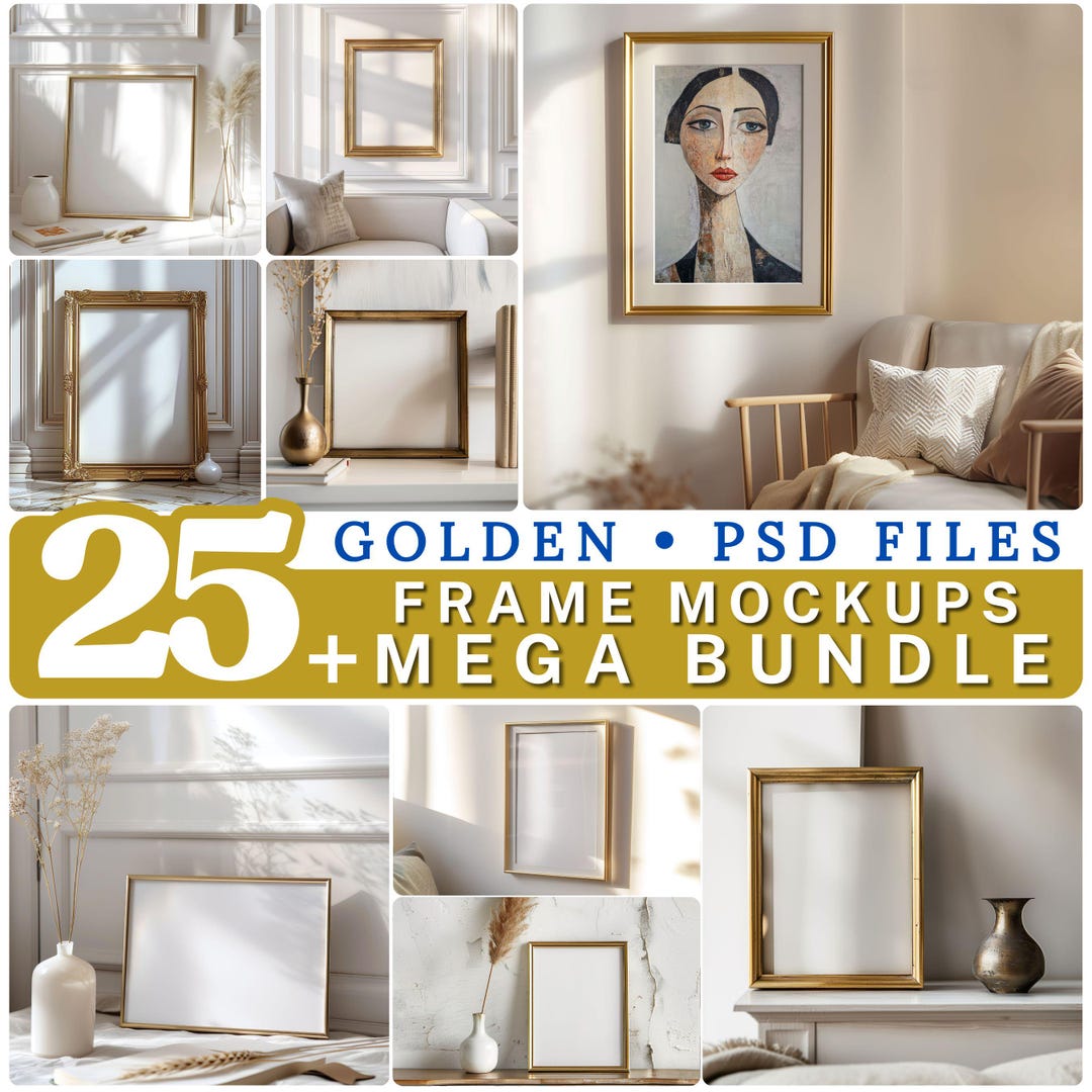 Frames Mockup Bundle Set, Frame Mockup Bundle, 26x PSD Wall Mockup ...
