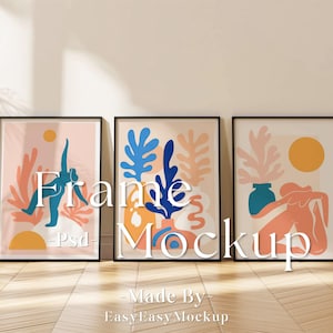 Set Of 3 Frames Mockup, Glass Reflection, Vertical Frame Psd, Photo frame Mockup, Picture Frame Mockup, Close up Mockup, Frame Mock Up