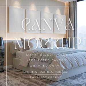 Canvas Mockup Vertical, Set Of 4 Canvases Mockup, Vertical Minimalist Mockup, Simple Vertical Canvas Frame Template, Canvas Mockup