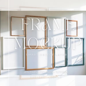 Set Of 8 Frames Mockup, Set Of Frames Mockup, Gallery Frames Mockup, Vertical frame mockup, Close up Mockup, Easy Frame Mockup
