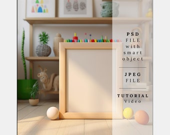 Kinderzimmer Rahmen Mockup, Rahmen Mockups Psd, Baby Boy Room Mockup, Kinderzimmer Mockup für Druck, Kinderzimmer Mockup Rahmen, Rahmen Mockup