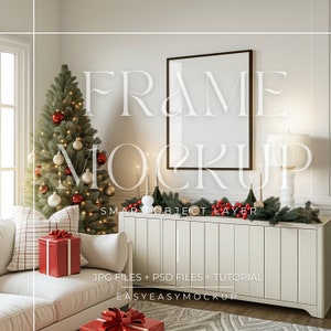 Christmas Frame Mockup, Christmas Frame Mockup Bundle, Landscape Art print mockup, Christmas Mockup PSD, Vertical frame mockup