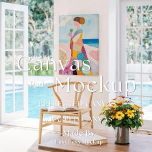 Leinwand Mockup Vertikal, Photoshop Mockup, Kunstdruck Mockup, Vertikales minimalistisches Mockup, Einfaches Vertikales Leinwandrahmen Vorlage, Leinwand Mockup