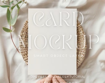 Boho card mock up, Minimalist invitation mockup, Blank Card Mock Up, Greeting Card Mockup, A4 Card Mockup, 5x7 Invite Mock-Up