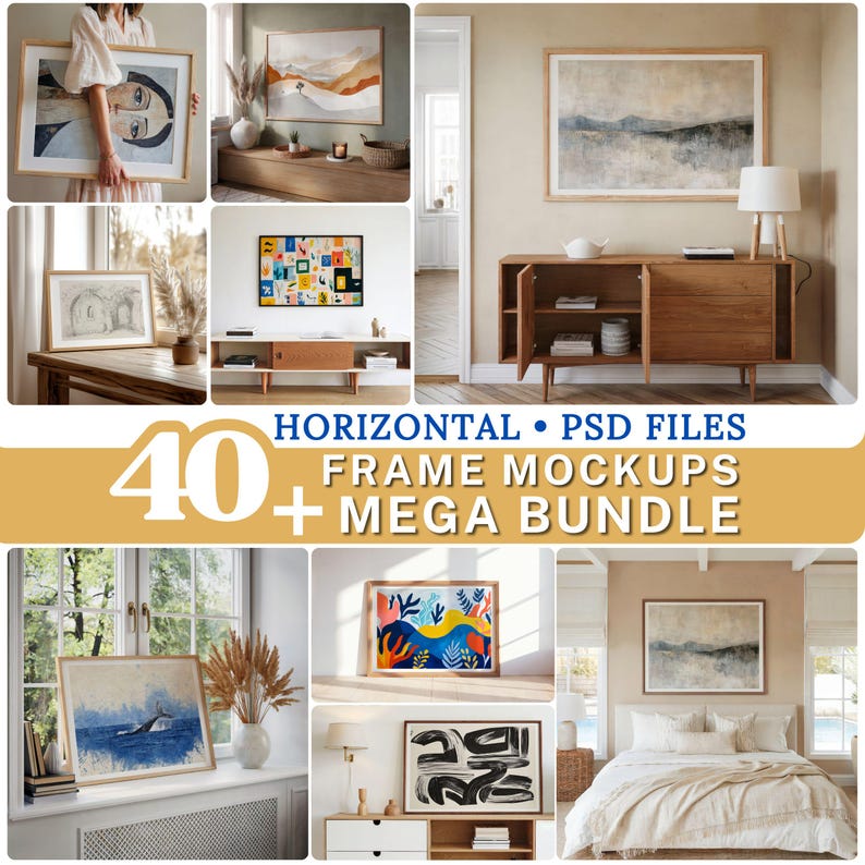 43 Frame Mockup Bundle Set - Horizontal Frames PSD & Print Mockups for ...