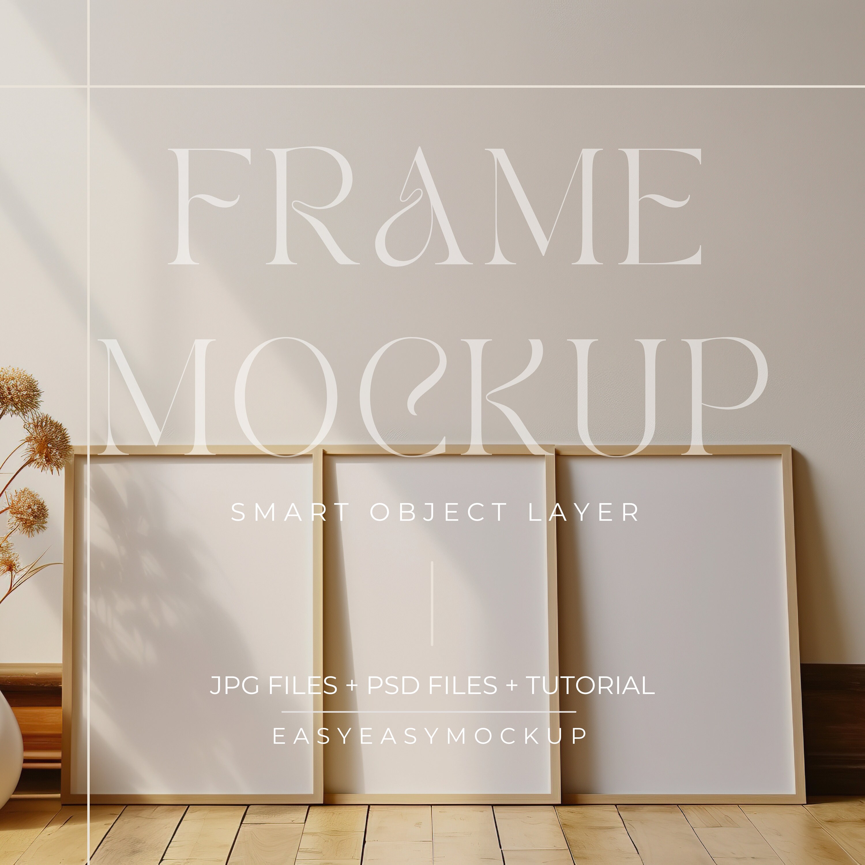 Set Of 3 Frames Mockup, Photo Frame Mockups, Picture Frame Mockup, Three Frames Mockup, Frame Mockup A4, Minimalistic Mockup
