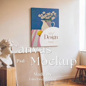 Leinwand Mockup Vertikal, Photoshop Mockup, Kunstdruck Mockup, Vertikales minimalistisches Mockup, Einfaches Vertikales Leinwandrahmen Vorlage, Leinwand Mockup