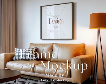 1:1 Wood Frame Mockup, Square frame mockup, Wood sign mock up, Square wood frame, Poster mockup, Square frame psd, Square mockup