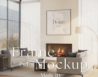 1:1 Wood Frame Mockup, Square frame mockup, Wood sign mock up, Square wood frame, Poster mockup, Square frame psd, Square mockup