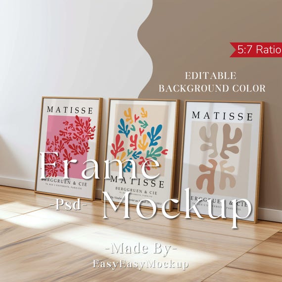 Set Of 3 Frames Mockup, Glass Reflection, Vertical Frame Psd, Photo frame Mockup, Picture Frame Mockup, Close up Mockup, Frame Mock Up