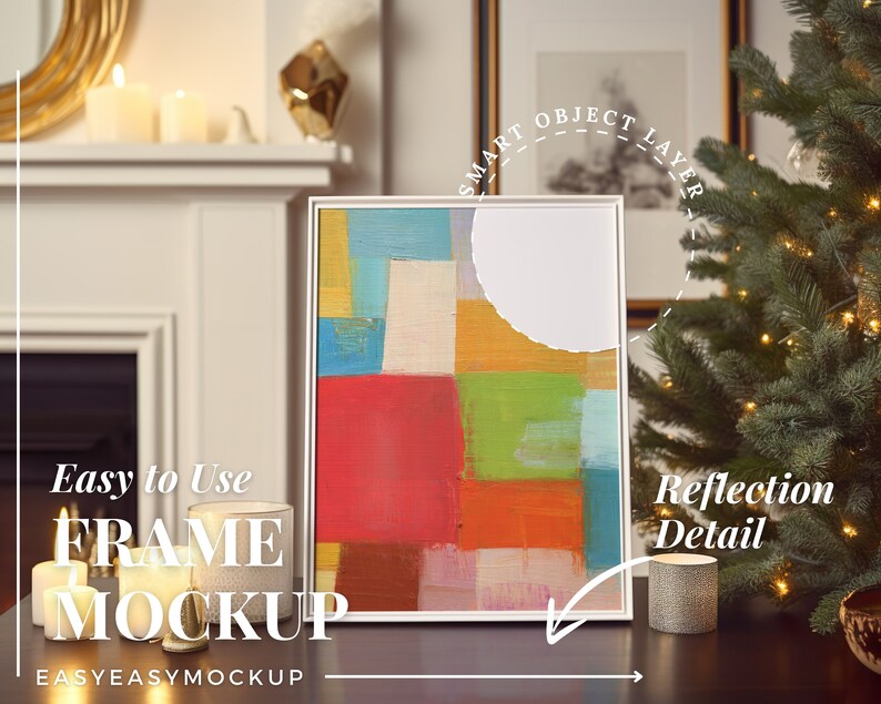 Christmas Frame Mockup, Christmas Frame Mockup Bundle, Landscape Art