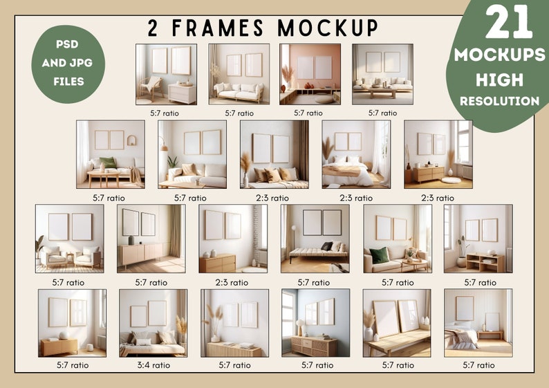 Frames Mockup Bundle Set, Frame Mockup Bundle, 150x PSD Wall Mockup Frame, PSD Frames Bundle, Mega Bundle Frames Mockup, Mockup Bundle Set image 5