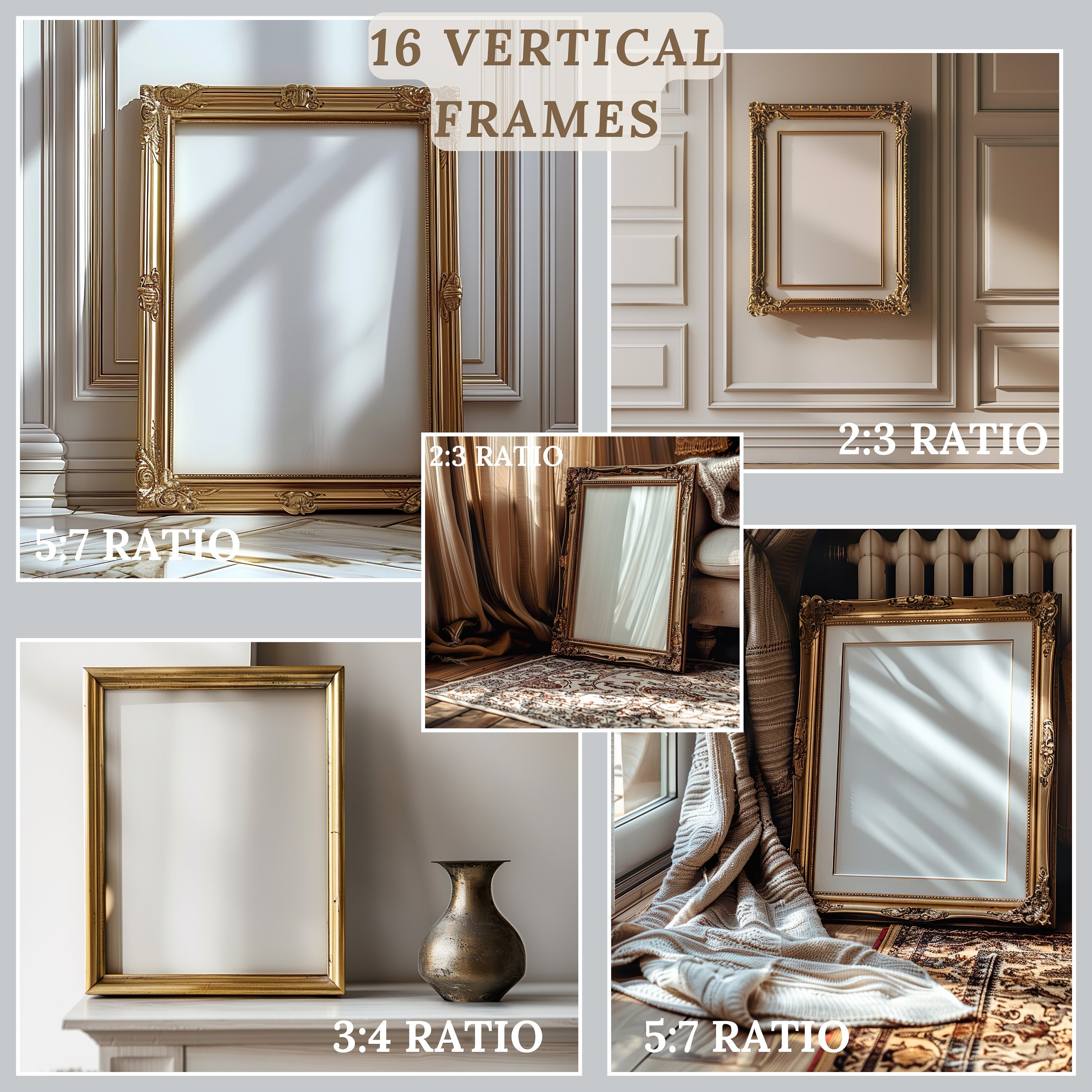 Picture Frame Bundle Frames Mockup Bundle Set, Frame Mockup Bundle, 26x PSD Wall Mockup ...