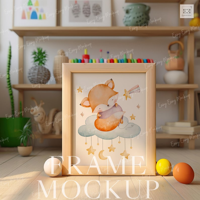 Nursery Frame Mockup, Frame Mockups Psd, Baby Boy Room Mockup, nursery mockup for print, Nursery mockup frame, Frame Mockup image 5