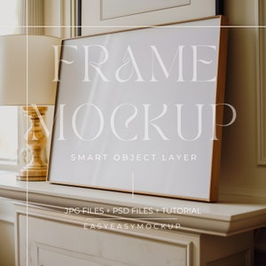 Landscape Frame Mockup for Photoshop, Horizontal Frame Mockup PSD for Art and Prints, Digital Frame Mockup Template, Digital Frame Mockup