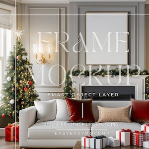 Christmas Frame Mockup, Christmas Frame Mockup Bundle, Landscape Art print mockup, Christmas Mockup PSD, Vertical frame mockup