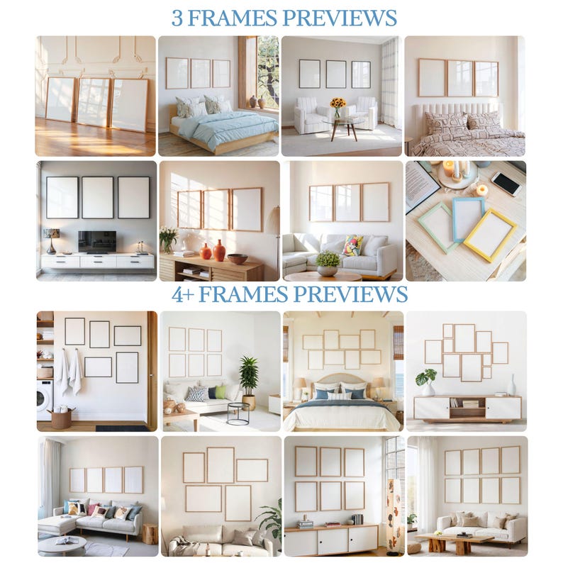 500 Frame Mockup Bundle PSD, Wall Art Display Collection, Gallery Wall Mockups Set, Lifestyle Poster Frames, PSD File Smart Object Layer image 8