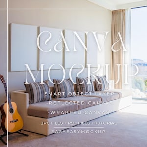 Canvas Mockup Vertical, Set Of 4 Canvases Mockup, Vertical Minimalist Mockup, Simple Vertical Canvas Frame Template, Canvas Mockup
