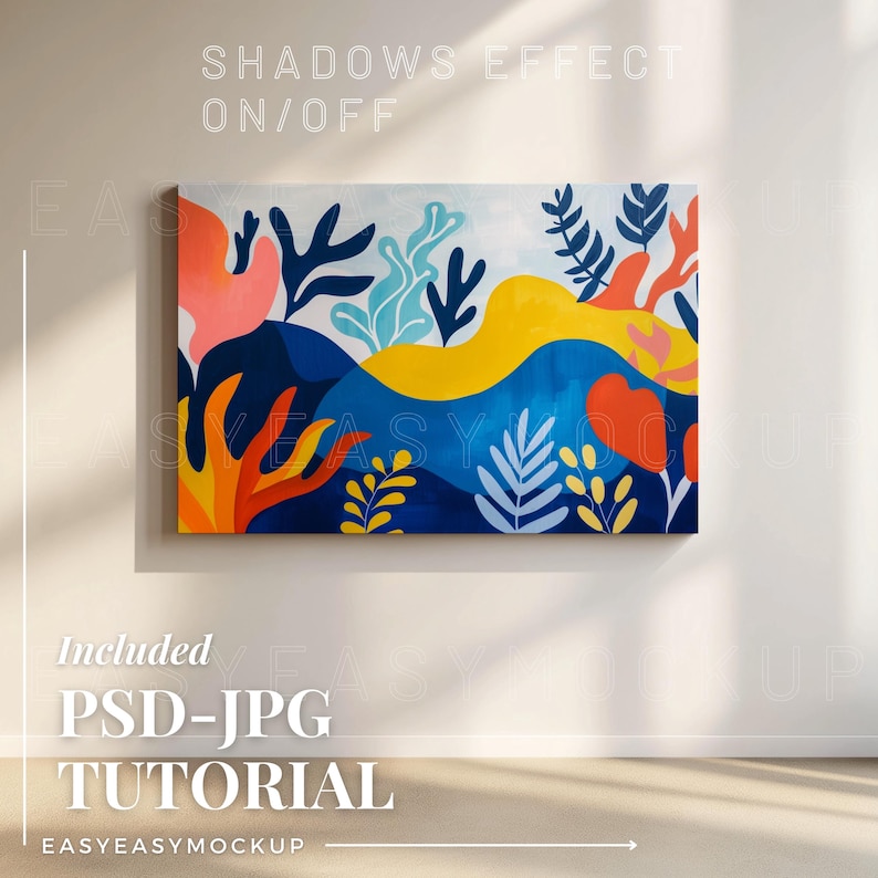 Horizontal Canvas Mockup, Wall Art Mockup, Digital Mockup, Vertical