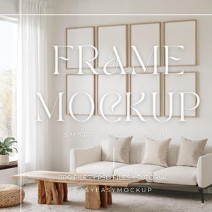 Set Of 8 Frames Mockup, Set Of Frames Mockup, Gallery Frames Mockup, Vertical frame mockup, Close up Mockup, Easy Frame Mockup
