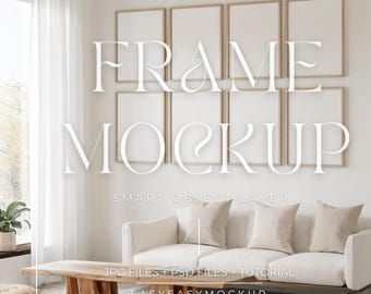 Set Of 8 Frames Mockup, Set Of Frames Mockup, Gallery Frames Mockup, Vertical frame mockup, Close up Mockup, Easy Frame Mockup