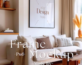 1:1 Wood Frame Mockup, Square frame mockup, Wood sign mock up, Square wood frame, Poster mockup, Square frame psd, Square mockup