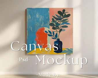 Canvas Mockup Vertikal, Wandkunst Mockup, Digitales Mockup, Vertikales minimalistisches Mockup, Einfaches Vertikales Leinwandrahmen Vorlage, Leinwandmodell