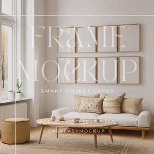 Set Of 8 Frames Mockup, Set Of Frames Mockup, Gallery Frames Mockup, Vertical frame mockup, Close up Mockup, Easy Frame Mockup