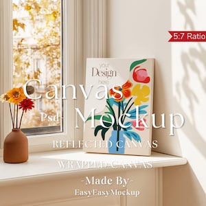 Leinwand Mockup Vertikal, Photoshop Mockup, Kunstdruck Mockup, Vertikales minimalistisches Mockup, Einfaches Vertikales Leinwandrahmen Vorlage, Leinwand Mockup