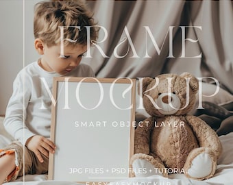 Nursery Frame Mockup for Baby Boy Room | Digital Kids Interior Decor | Printable Nursery Wall Art & Mockups, Frame Mockup PSD File Photoshop