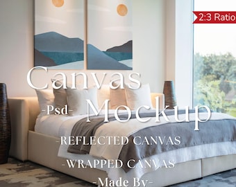 Canvas Mockup Vertical, Set Of 2 Canvases Mockup, Vertical Minimalist Mockup, Simple Vertical Canvas Frame Template, Canvas Mockup