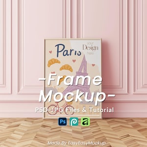 Mockup di cornice PSD verticale per stampa / Grafica e poster facile da usare / Mockup di foto in formato DIN A / Modello di cornice per foto / Livello oggetto avanzato