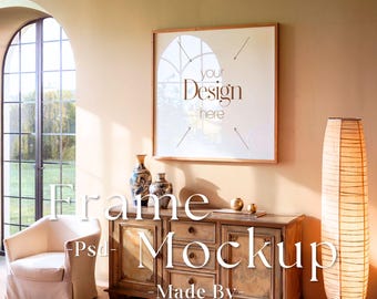 1:1 Wood Frame Mockup, Square frame mockup, Wood sign mock up, Square wood frame, Poster mockup, Square frame psd, Square mockup
