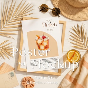 Bozza di carta A4 5x7 Flat Lay / Poster e cartoncino bianchi realistici per stampe artistiche, espositori per pagine / Bozza di poster DIN A, livello oggetto avanzato PSD